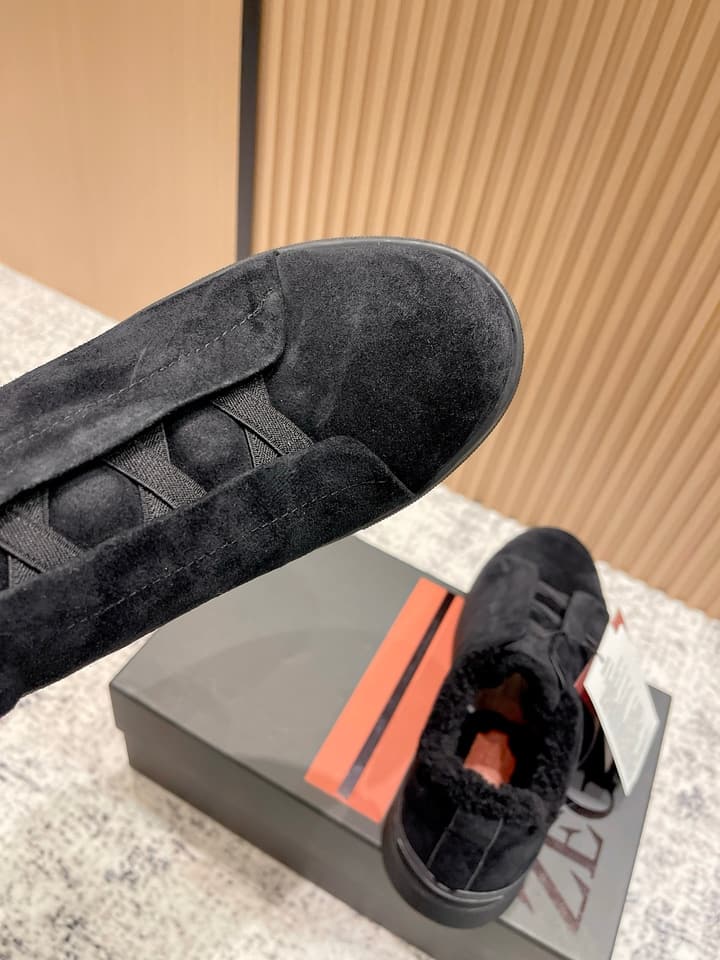 Zegna Triple Stitch Low-Top Casual Shoes – 2025SS in Black Leather
