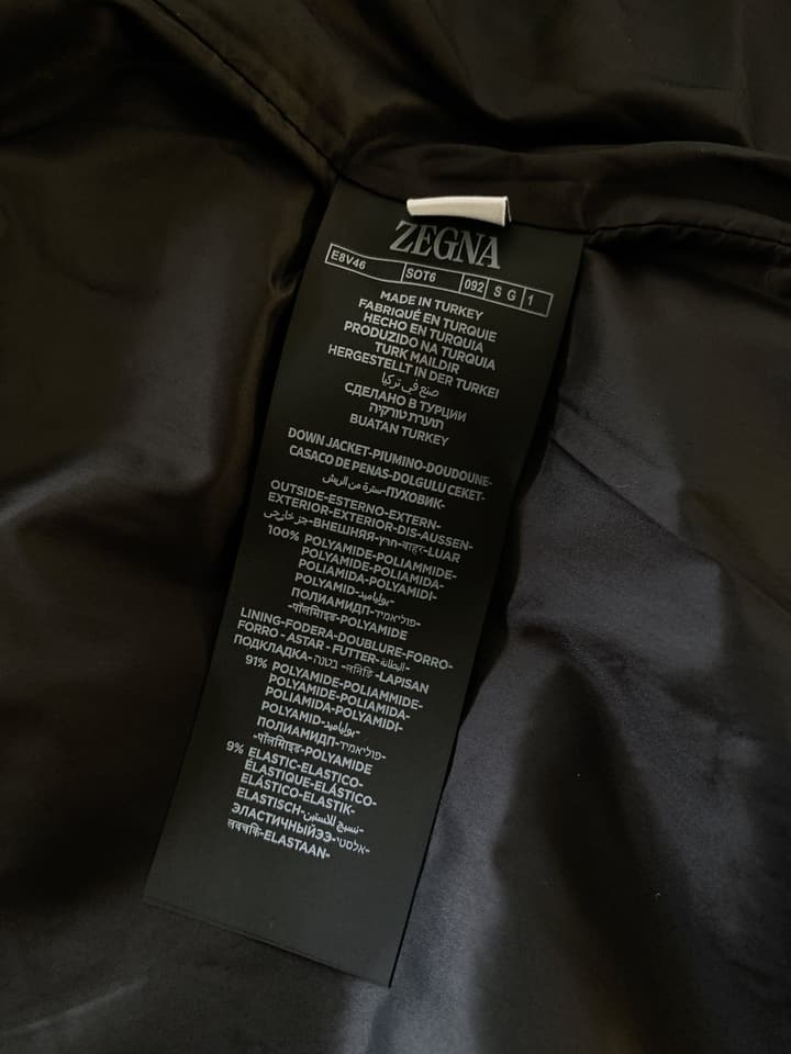 Zegna Spliced Down Puffer Jacket – 2025FW in Classic Black