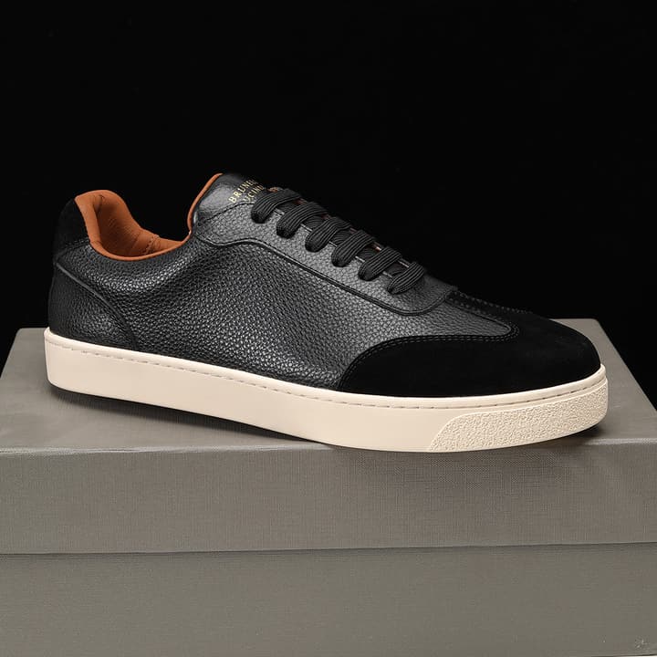 Brunello Cucinelli Men's Colorblock Driving Shoes – New Collection in Black Leather And Suede