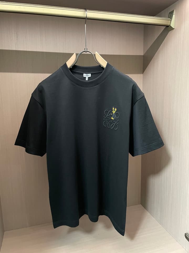 Loewe Logo Mercerized Cotton T-Shirt – 2026 Spring/Summer Collection in Black