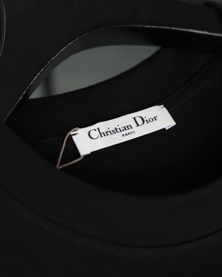 Dior Towel Embroidery T-Shirt – 2025SS Collection in Black