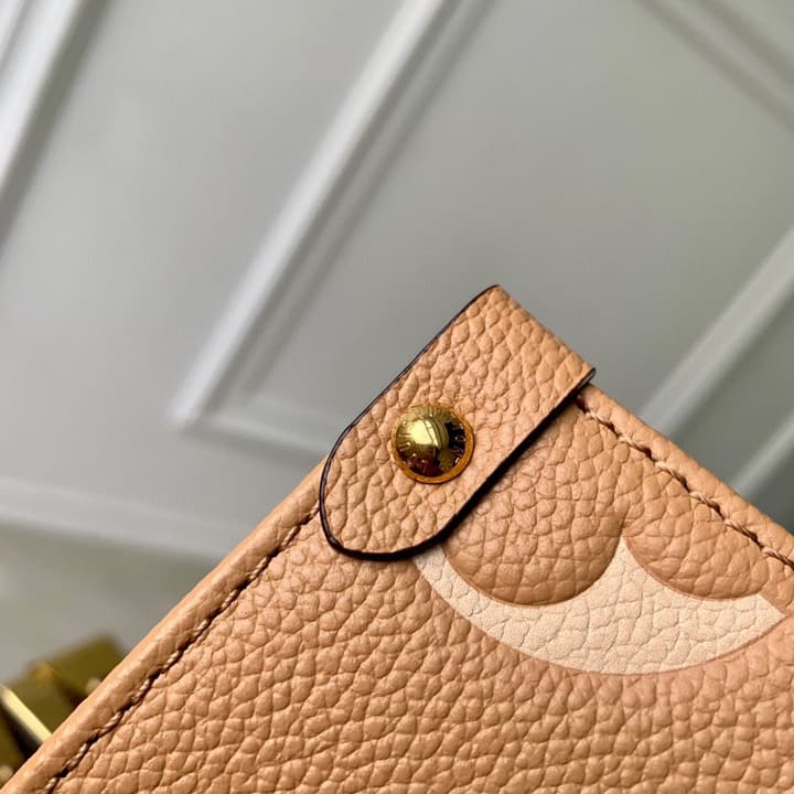 Louis Vuitton OnTheGo Small Tote Bag in Light Tan Embossed Monogram