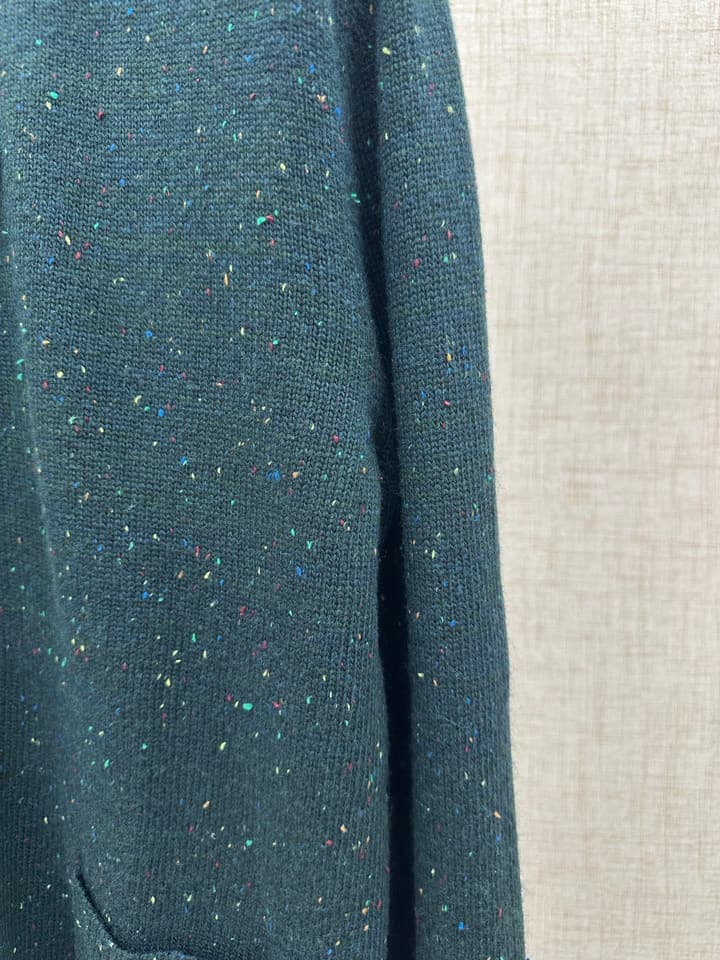Louis Vuitton Speckled Cashmere V-Neck Cardigan in Deep Green Speckled Cashmere