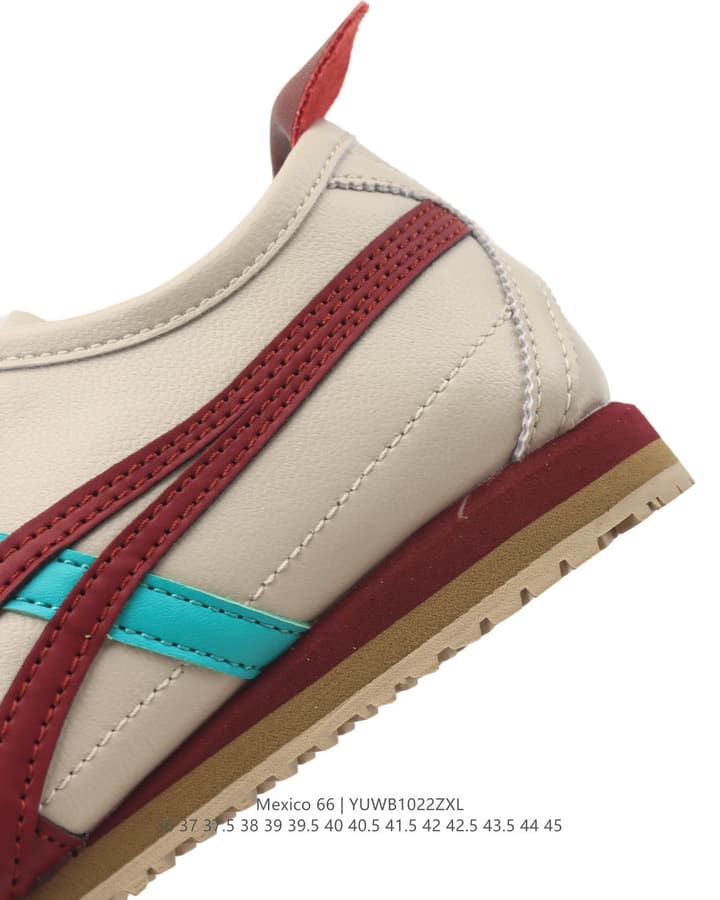 Onitsuka Tiger Mexico 66 Classic Retro Sneakers in Cream With Black Stripes
