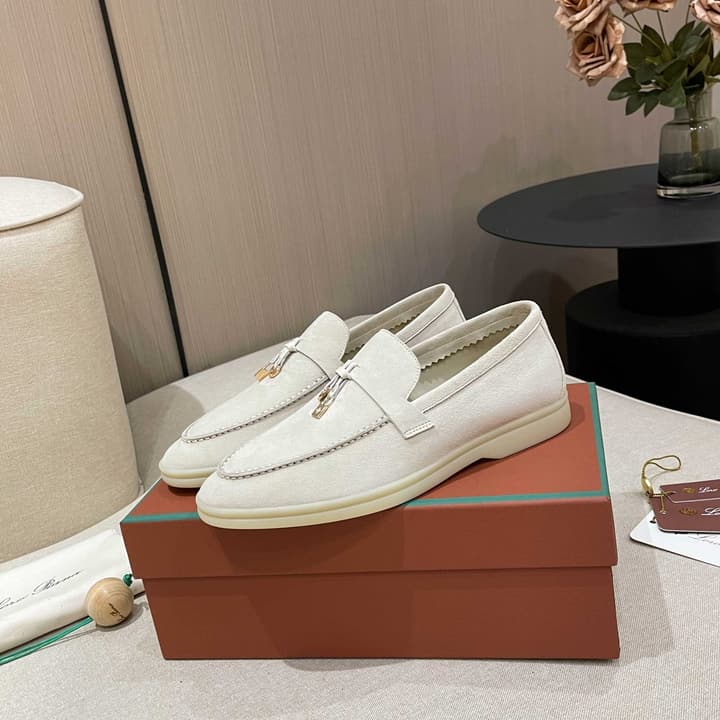 Loro Piana Summer Charms Walk Moccasin Loafers in Black Leather