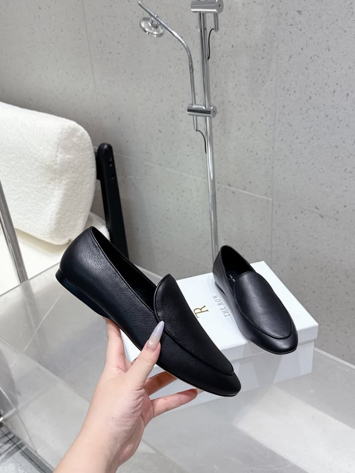 The Row Tassel Loafers in Black Suede