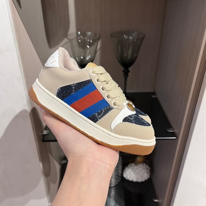 Gucci Rhyton Distressed Sneakers – Kids Collection – 2023SS in Navy Blue Toe