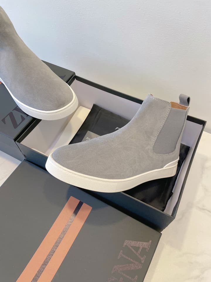 Zegna COUTURE Triple Stitch Leather Sneakers in Black Suede With Dark Sole