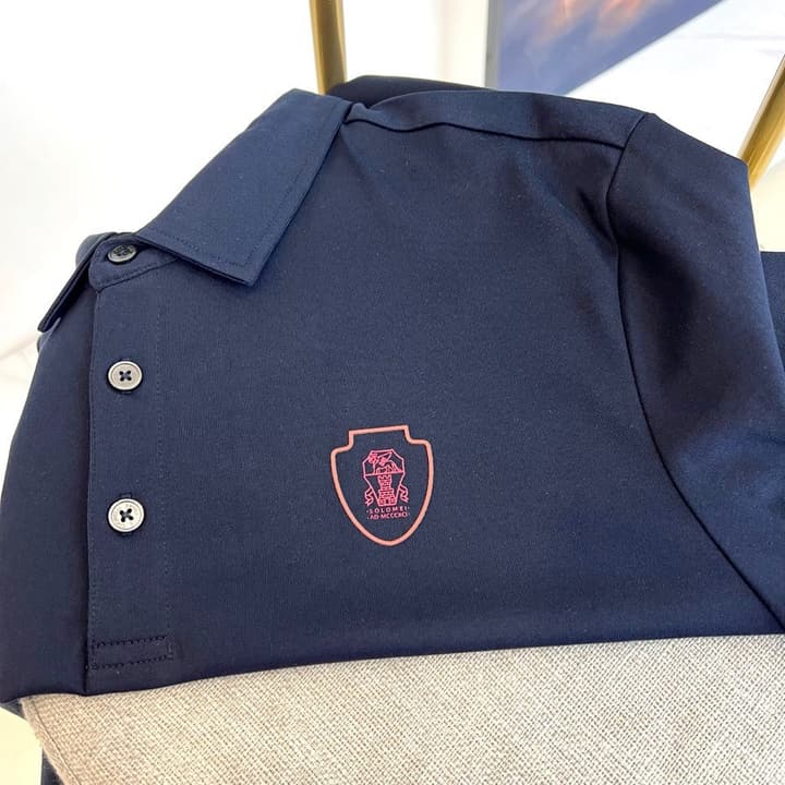 Brunello Cucinelli Short-Sleeved Polo Shirt – 2026 Spring/Summer Collection in Classic Black