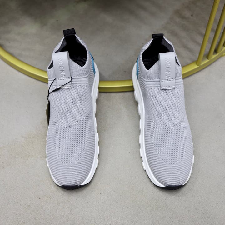 Zegna Flyknit Sneakers in Solid Black Knit