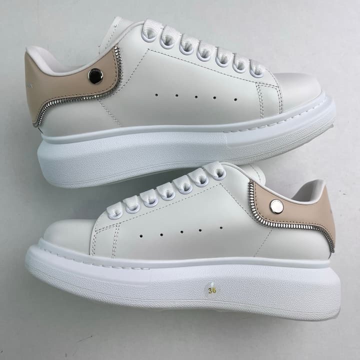 Alexander McQueen Oversized Platform Sneakers in All White Textured
