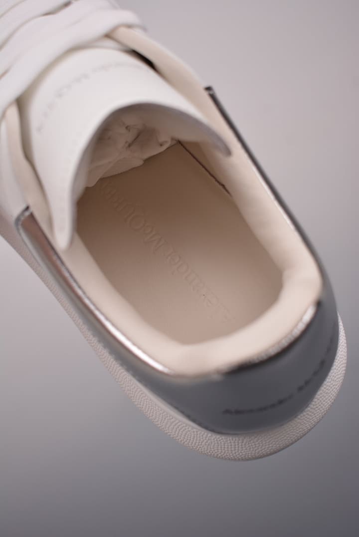 Alexander McQueen Oversized Low-Top Platform Sneakers in White With Dark Heel Tab