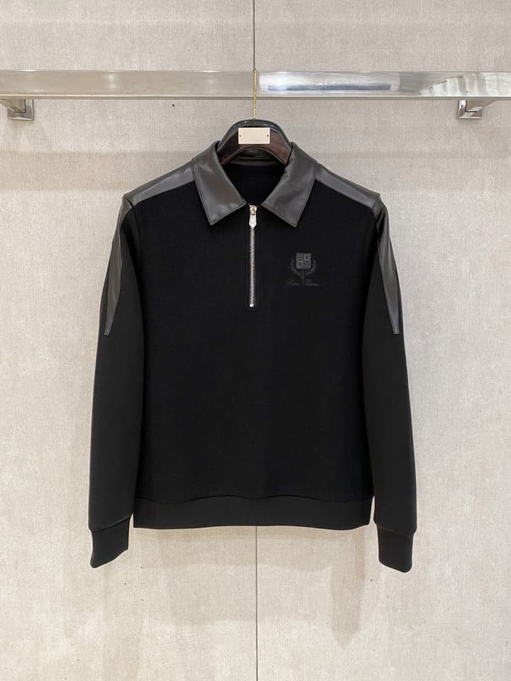 Loro Piana Wool Blend Pullover Sweatshirt – 2025FW in Classic Black