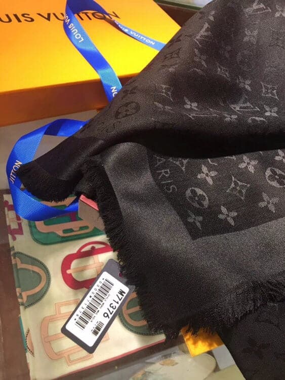 Louis Vuitton Classic Monogram Silk Cashmere Shawl in Beige
