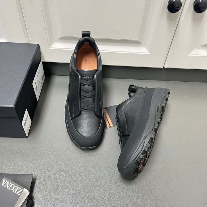 Zegna Triple Stitch™ Monte Suede Loafers – 2024 Collection in Black