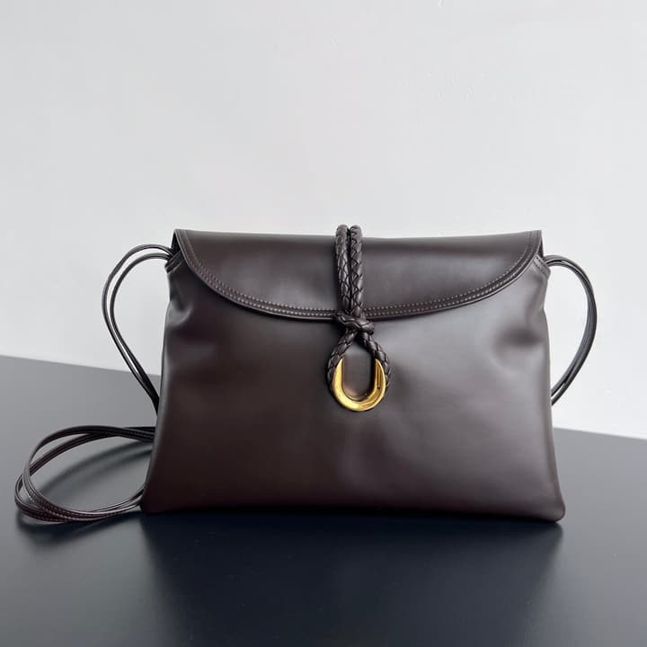 Bottega Veneta Medium Liberta Flap Crossbody Bag – Autumn/Winter Collection in Dark Espresso Brown