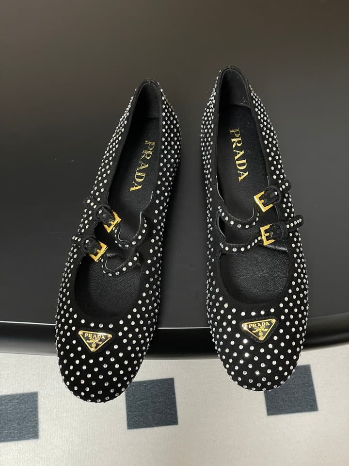 Prada Rhinestone Mary Jane Ballet Flats – 25SS Collection