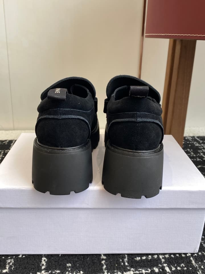 Celine Lisa Platform Loafers – 25SS Autumn/Winter Collection in Brown Suede Velcro