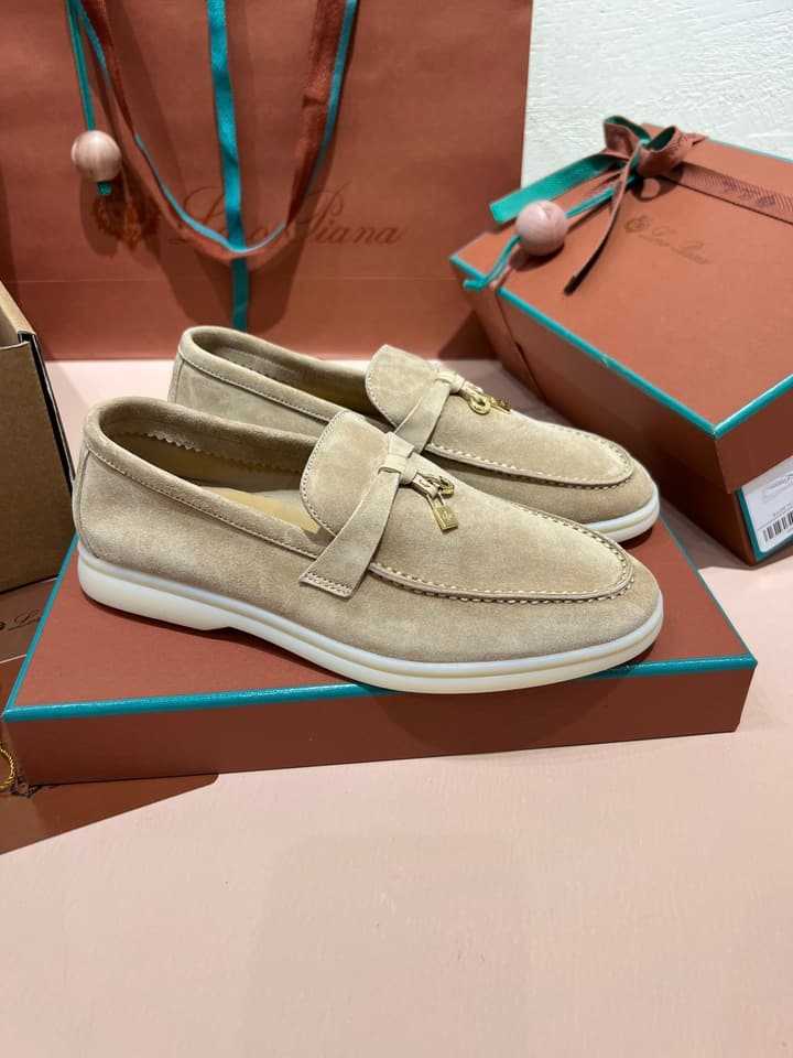 Loro Piana My Charms Classic Loafers in Nude