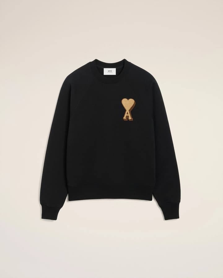 AMI Paris Terry Heart Boxy Sweatshirt – 25FW in Black Sweatshirt