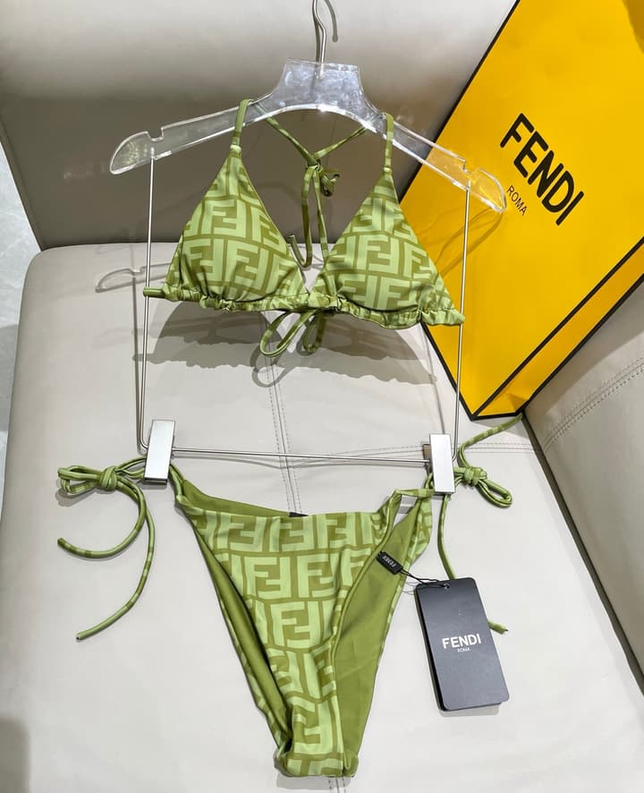 Fendi Versatile One-Piece Swimsuit in Brown Monogram Bikini