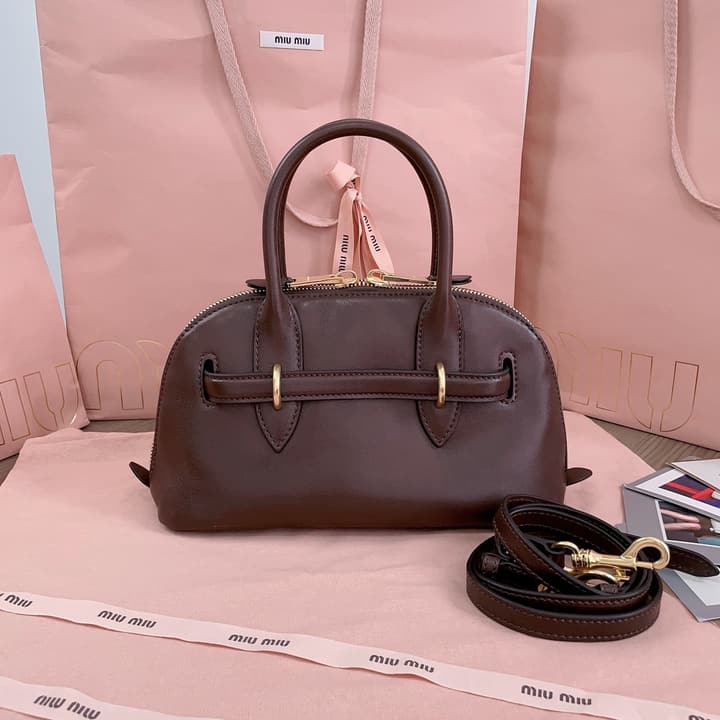 Miu Miu Aventure Nappa Leather Bowling Bag