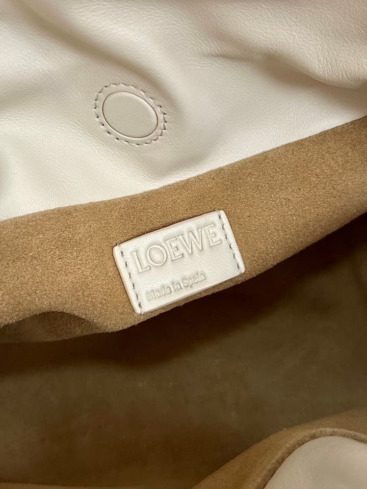 Loewe Flamenco Small Drawstring Bag in Cream