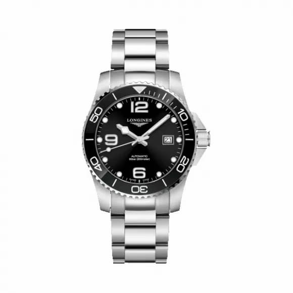 Longines Conquest Automatic Men's Watch 41mm in Black Dial With Black Rubber Strap
