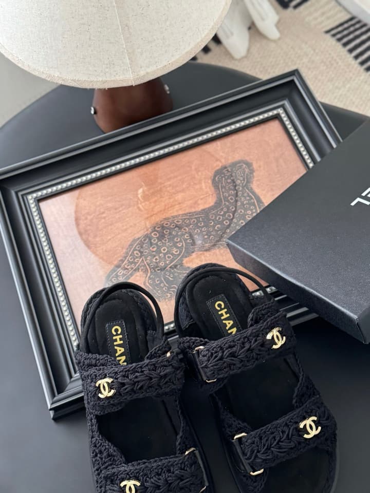 Chanel Velcro Flat Sandals – 25SS Collection in Beige