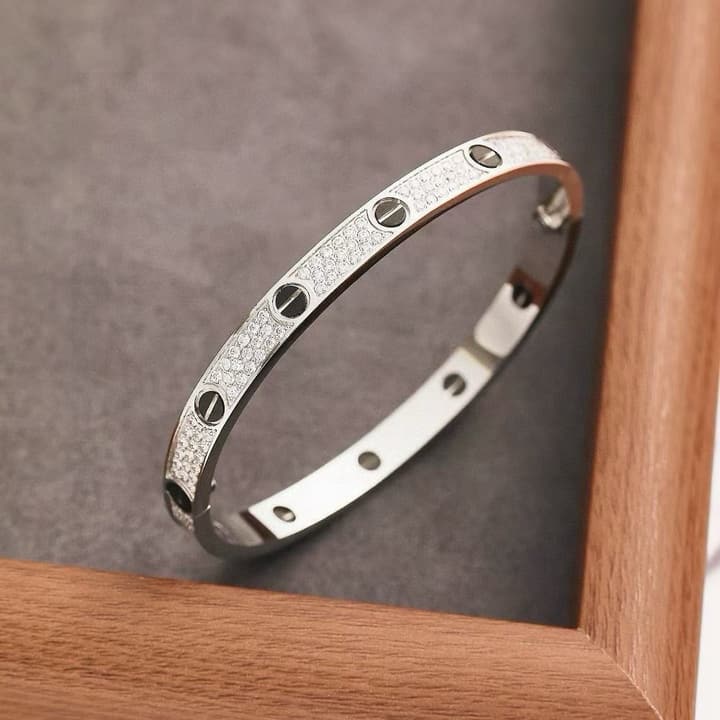 Cartier LOVE Pave Bracelet in Rose Gold Tone Bracelet