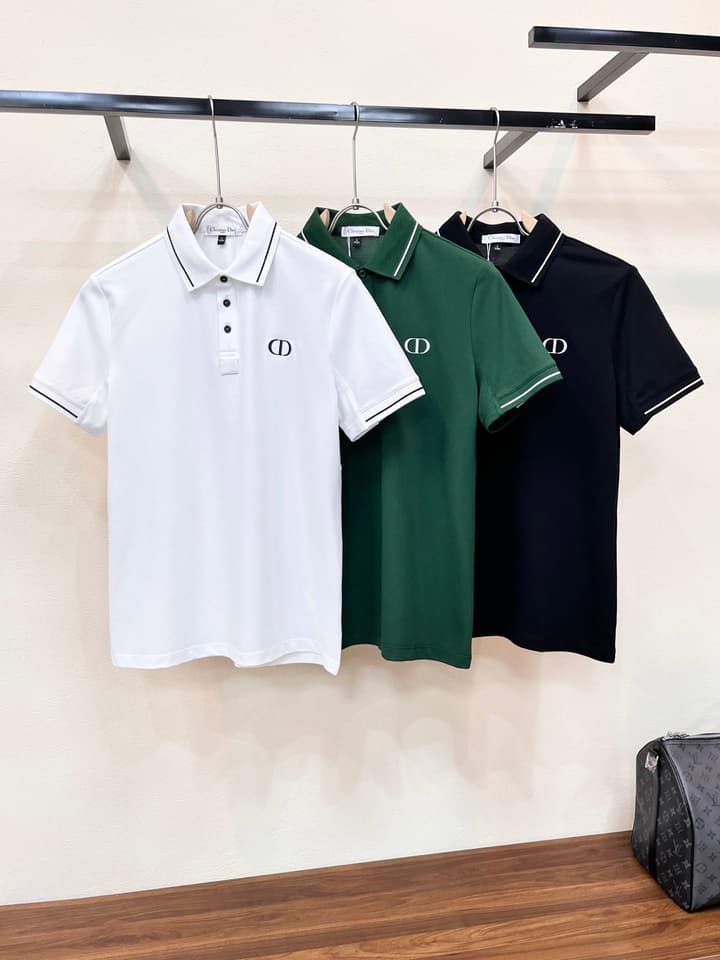 Dior Embroidered Logo Piqué Cotton Polo Shirt – 2026 Spring/Summer Collection in Classic Black