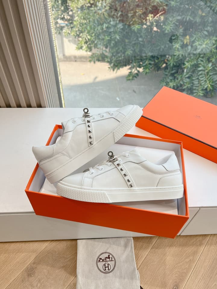 Hermès Bouncing Men's Sneakers in Black Leather