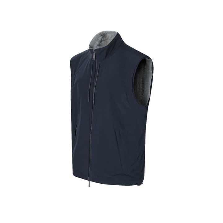 Zegna Microfiber Reversible Brezza Vest in Dark Blue
