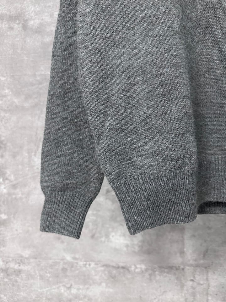 Celine Triomphe Embroidery Half-Zip Sweater – 24FW in Grey Half-zip Sweater