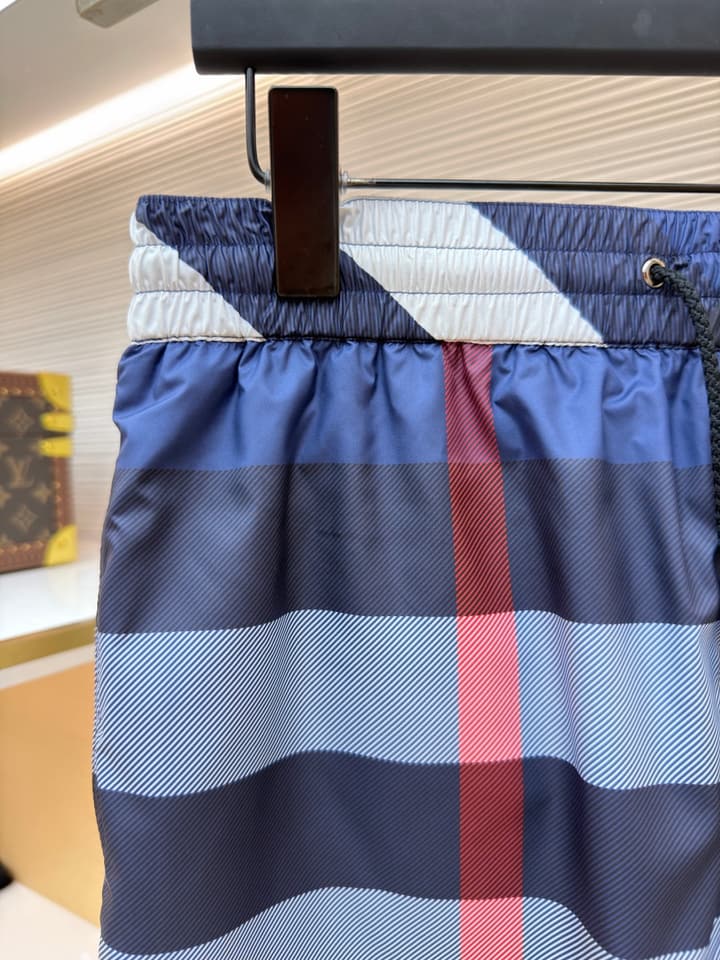 Burberry Classic Check Swim Trunks in Navy Blue