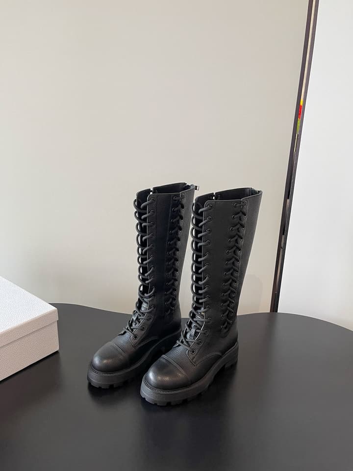 Dior D-Road Lace-Up Combat Boots