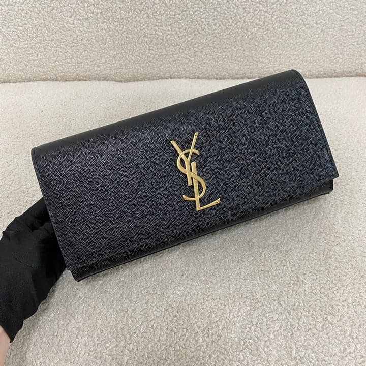 Saint Laurent Kate Classic Clutch Bag in Matte Black
