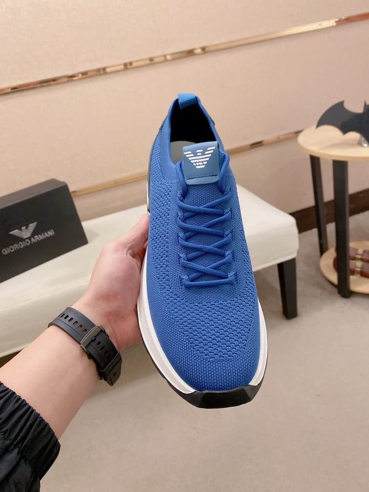 Armani Official Synchronized Knit Sneakers in Dark Grey Knit