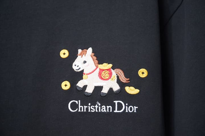 Dior Year of the Horse Pony Logo Embroidered T-Shirt – 26SS Early Spring Collection in Black