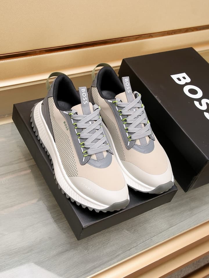 Boss New Men's Athletic Sneakers in Monochromatic Black