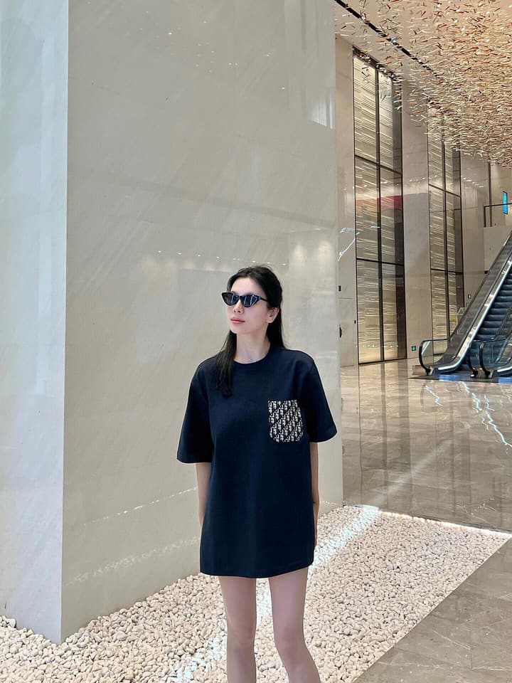 Dior Jacquard Pocket & Back Stripe T-Shirt in Black