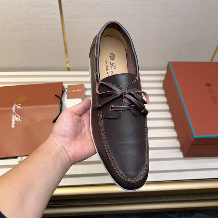 Loro Piana Moccasin Shoes – 2025 Collection in Navy Blue Leather