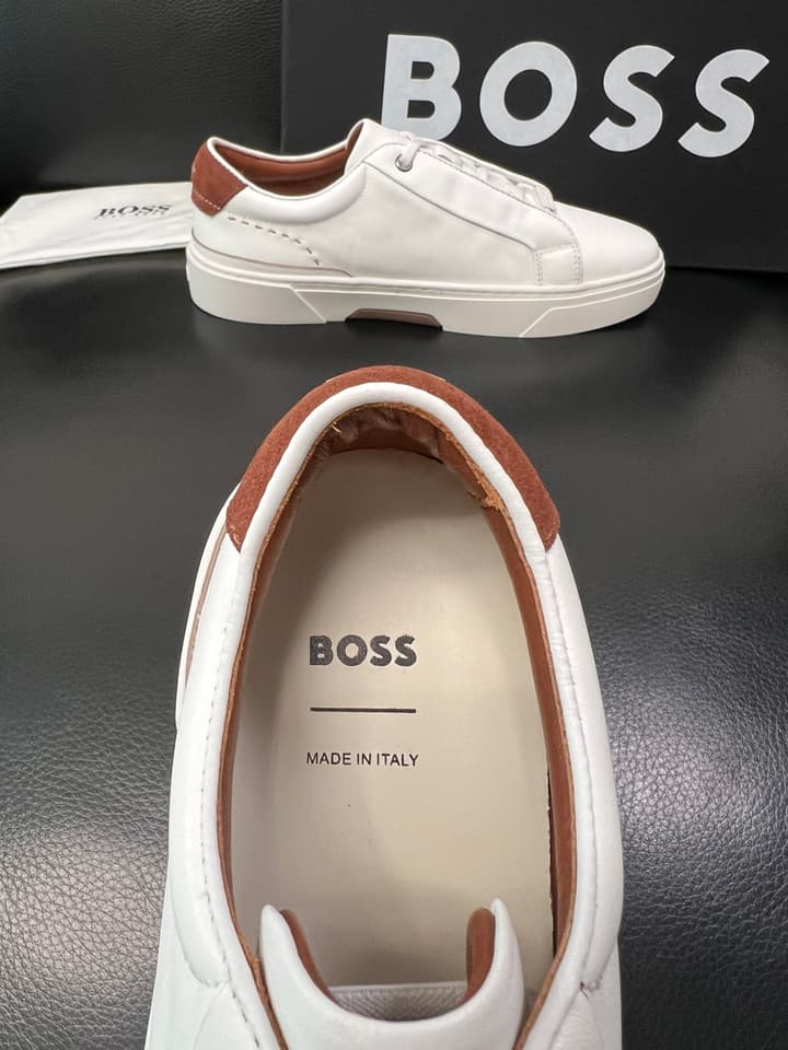 Boss Panelled Leather Sneakers
