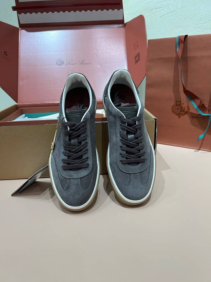Loro Piana LP Tennis Walk Unisex Sneakers in Black Leather