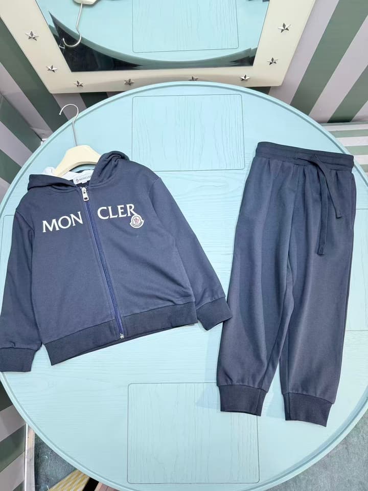 Moncler Kids Long Sleeve Cardigan Tracksuit Set – Kids Collection – 25FW in Dark Slate Blue Tracksuit