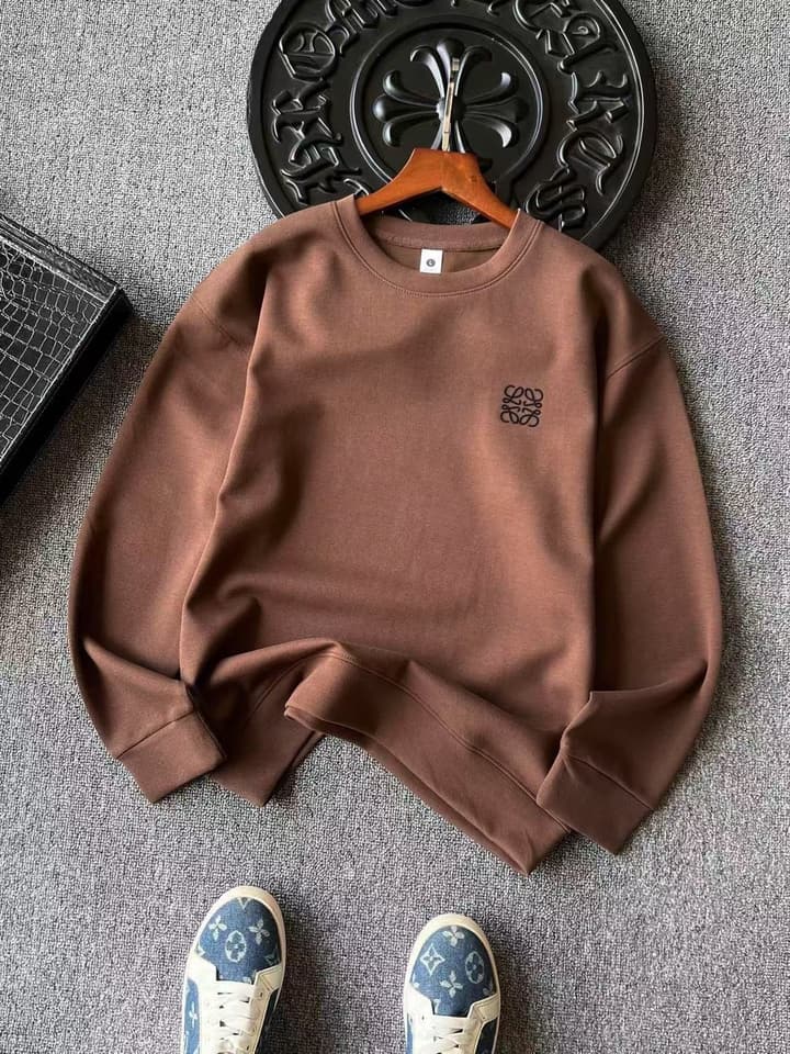 Loewe Air Cotton Round Neck Sweatshirt in Cement Grey