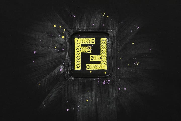 Fendi Embroidered Double F Logo Inkjet T-Shirt – 2025SS in Black