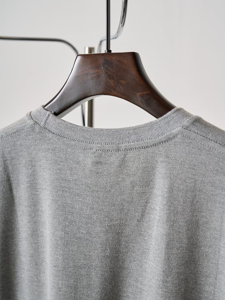Saint Laurent YSL Embroidered Logo T-Shirt in Heather Grey