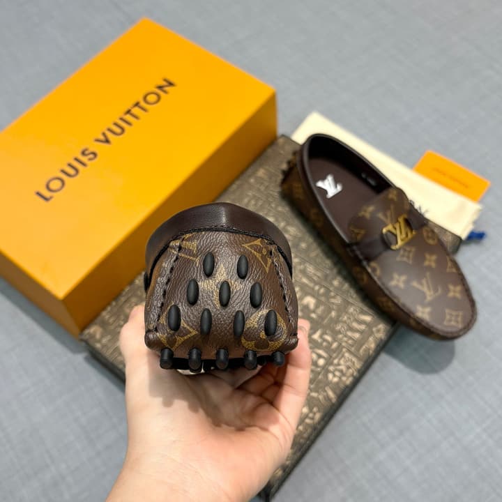Louis Vuitton Men's Monogram Driving Shoes in Black