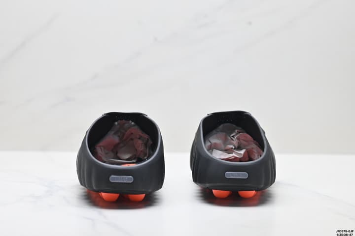 Nike Mind 001 Recovery Slide in Black With Orange Nodes
